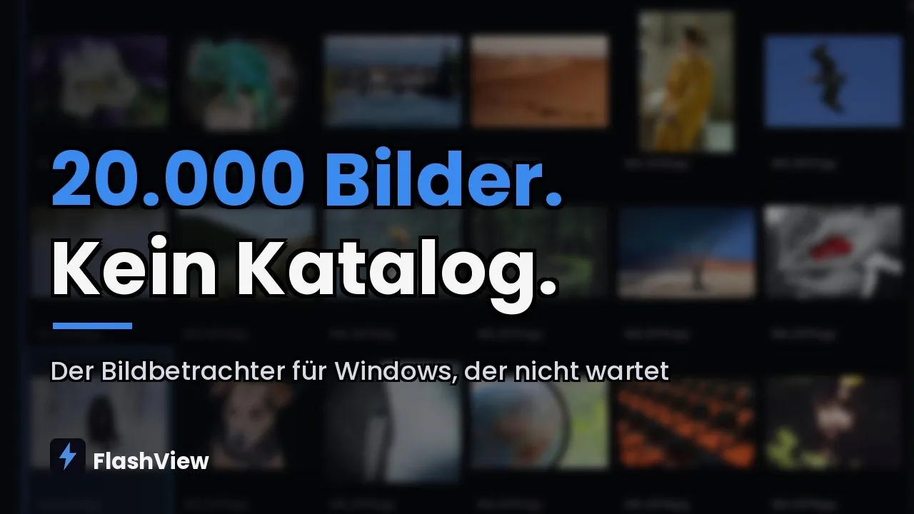 Vorschaubild des FlashView-Videos: Bildbetrachter für Windows: 20.000 Fotos ohne Katalog